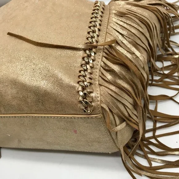 Lilly Pulitzer Metallic Gold Fabric Fringe Tote Bag - Picture 8 of 10